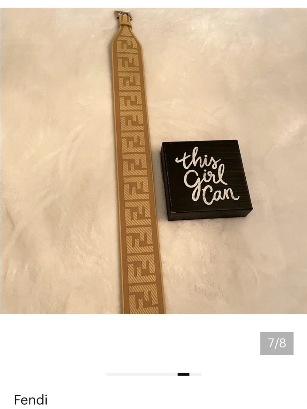 Fendi Yellow FF Logo Stretch Belt with Buckle 75 cm .  Small